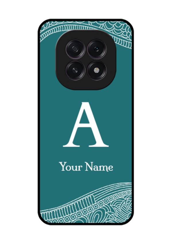 Oppo F29 5G Custom Glass Phone Case - Line Art Pattern With Custom Name Design