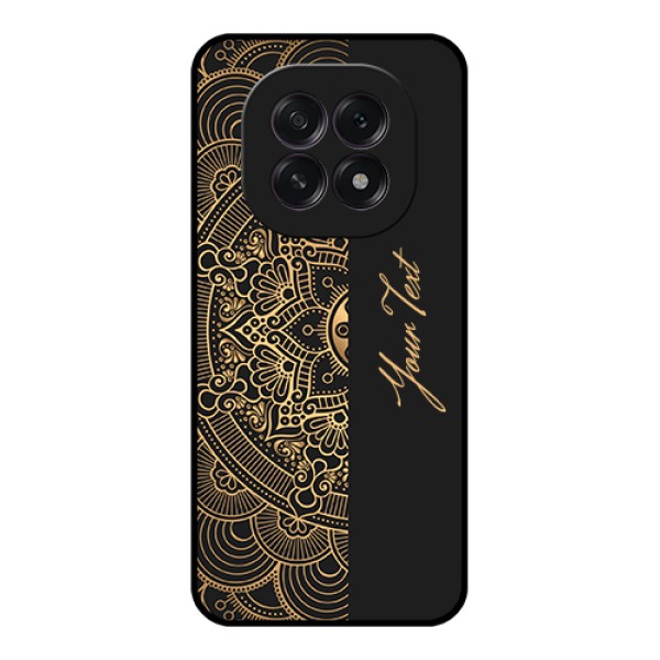 Oppo F29 5G Custom Glass Phone Case - Mandala Art With Custom Text Design Oppo F29 5G Custom Glass Phone Case - Mandala Art With Custom Text Design