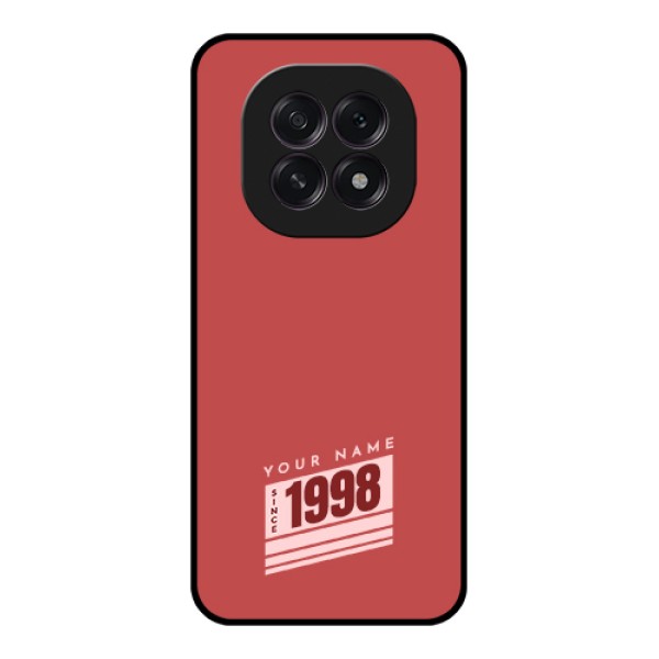 Oppo F29 5G Custom Glass Phone Case - Red Custom Year Of Birth Design Oppo F29 5G Custom Glass Phone Case - Red Custom Year Of Birth Design