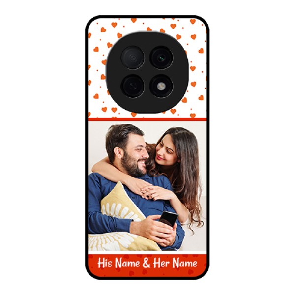 Oppo F29 Pro 5G Custom Glass Phone Case - Orange Love Symbol Design Oppo F29 Pro 5G Custom Glass Phone Case - Orange Love Symbol Design