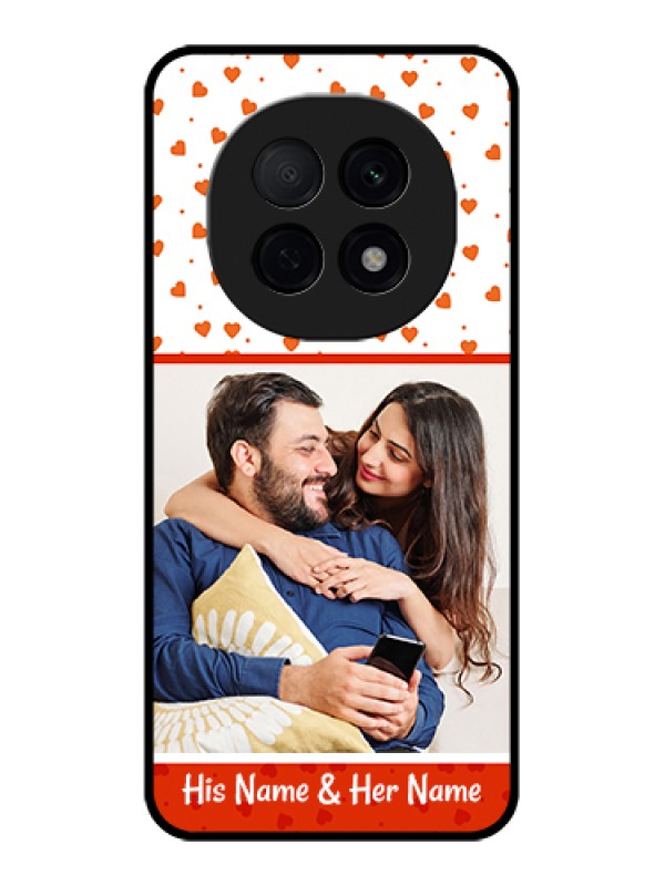 Custom Oppo F29 Pro 5G Custom Glass Phone Case - Orange Love Symbol Design