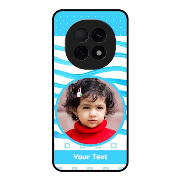 Oppo F29 Pro 5G Custom Glass Phone Case - Simple Blue Case Design