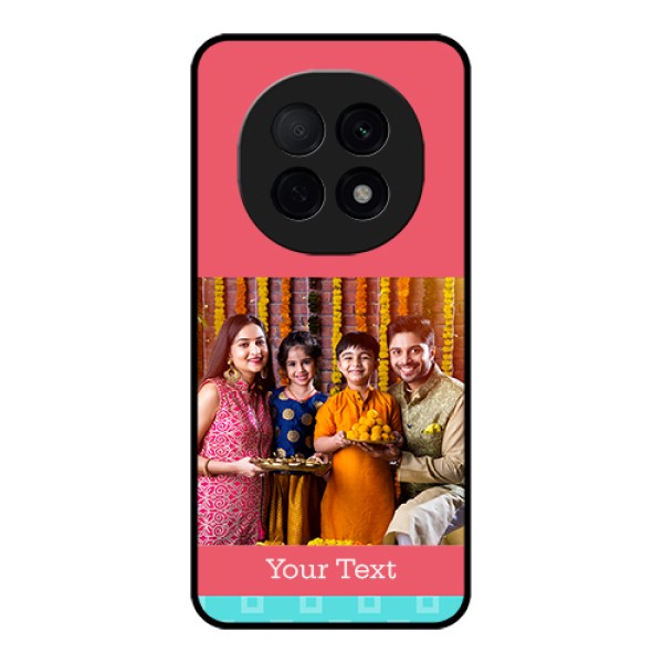 Oppo F29 Pro 5G Custom Glass Phone Case - Peach & Blue Color Design