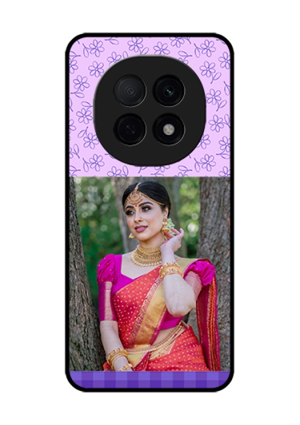 Oppo F29 Pro 5G Custom Glass Phone Case - Purple Floral Design
