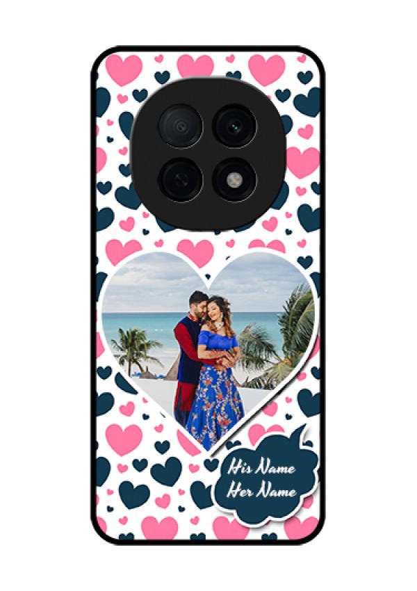 Oppo F29 Pro 5G Custom Glass Phone Case - Pink & Blue Heart Design