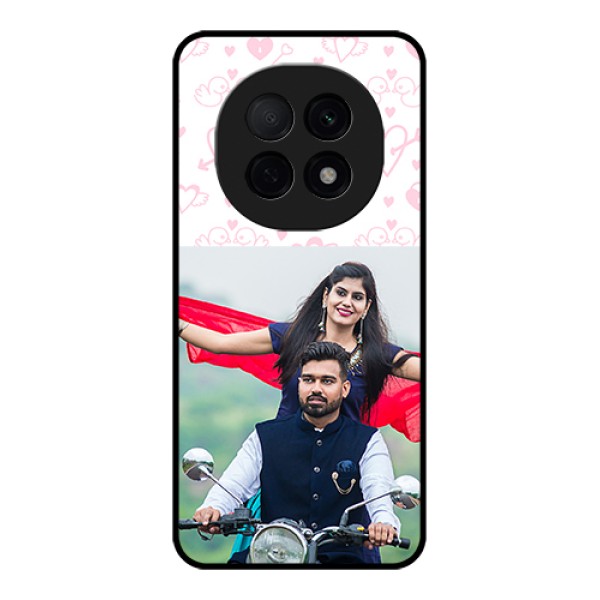 Oppo F29 Pro 5G Custom Glass Phone Case - Pink Flying Heart Design Oppo F29 Pro 5G Custom Glass Phone Case - Pink Flying Heart Design
