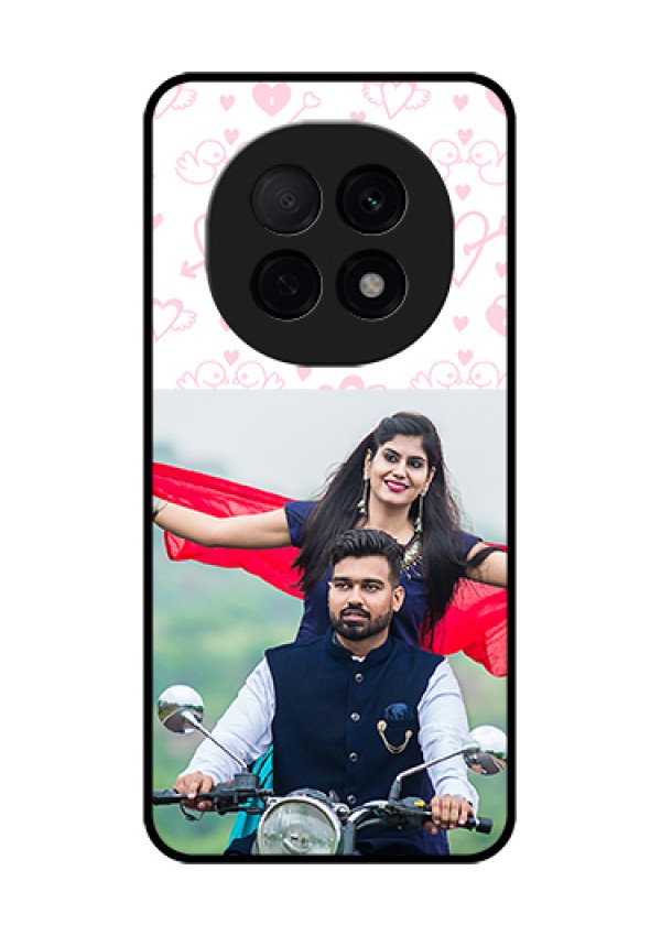 Oppo F29 Pro 5G Custom Glass Phone Case - Pink Flying Heart Design