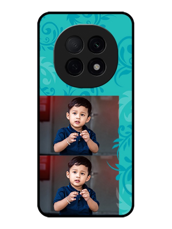 Custom Oppo F29 Pro 5G Custom Glass Phone Case - With Photo And Green Floral Design