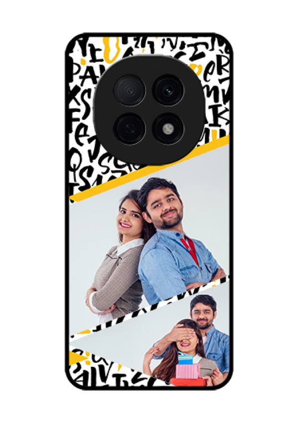 Oppo F29 Pro 5G Custom Glass Phone Case - Letters Pattern Design