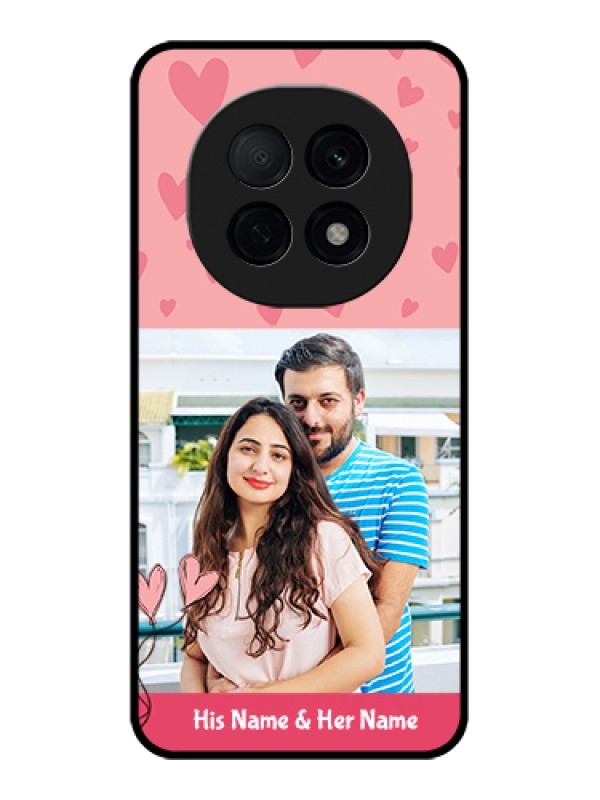 Custom Oppo F29 Pro 5G Custom Glass Phone Case - Love Design Peach Color