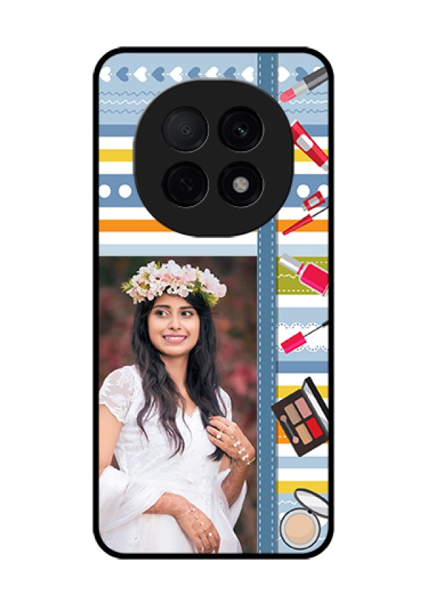 Oppo F29 Pro 5G Custom Glass Phone Case - Makeup Icons Design