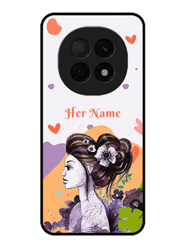 Custom Oppo F29 Pro 5G Custom Glass Phone Case - Woman And Nature Design