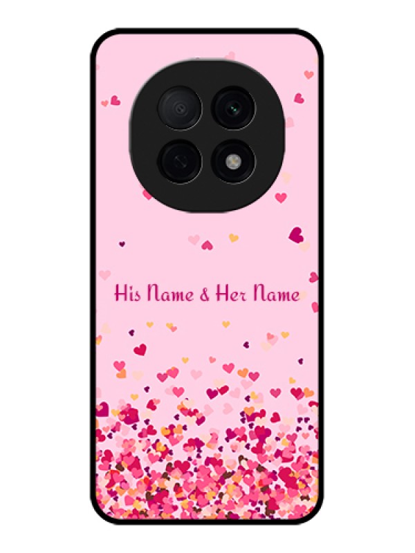 Custom Oppo F29 Pro 5G Custom Glass Phone Case - Floating Hearts Design