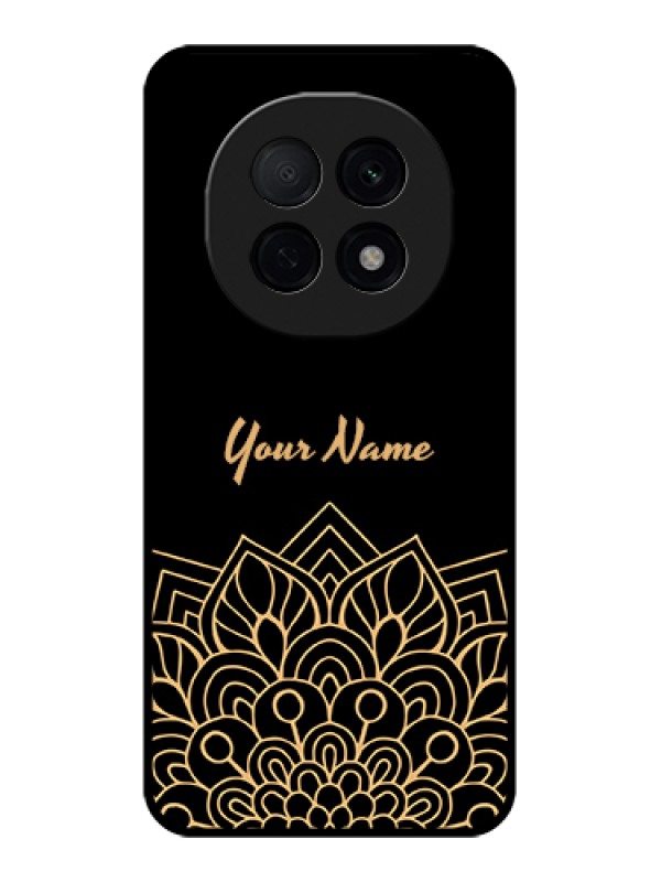 Custom Oppo F29 Pro 5G Custom Glass Phone Case - Golden Mandala Design