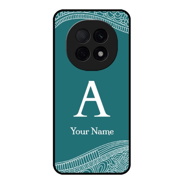 Oppo F29 Pro 5G Custom Glass Phone Case - Line Art Pattern With Custom Name Design