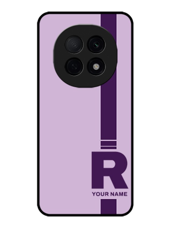 Custom Oppo F29 Pro 5G Custom Glass Phone Case - Simple Dual Tone Stripe With Name Design