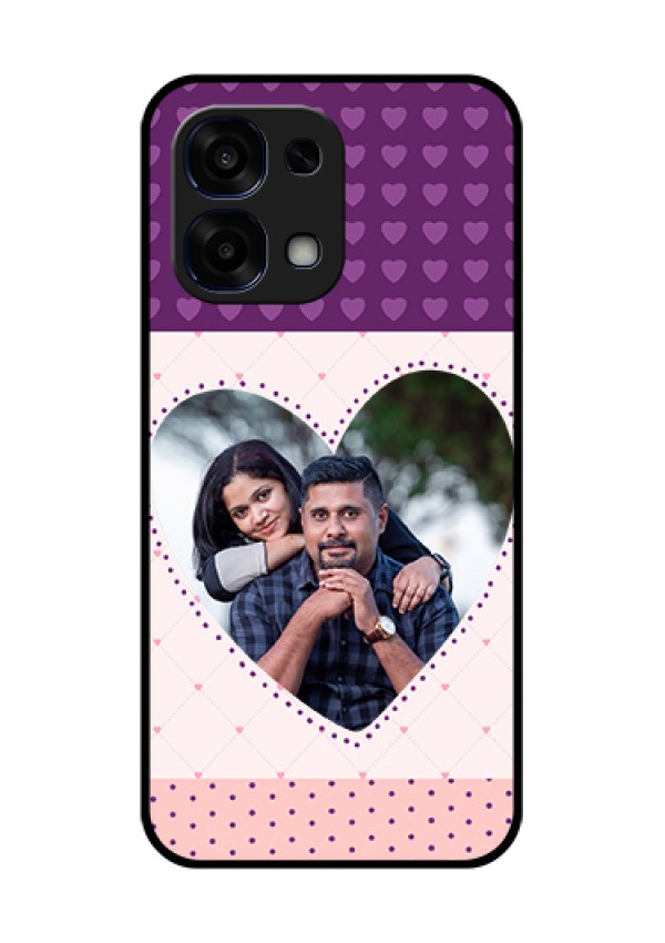 Oppo F31 5G Custom Glass Phone Case - Violet Love Dots Design