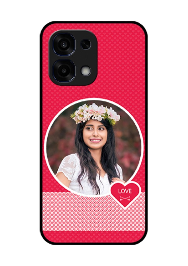 Oppo F31 5G Custom Glass Phone Case - Pink Color Pattern Design