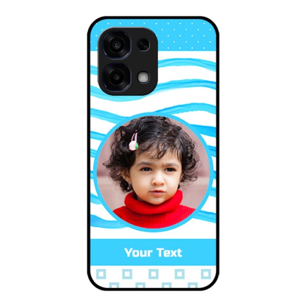 Oppo F31 5G Custom Glass Phone Case - Simple Blue Case Design