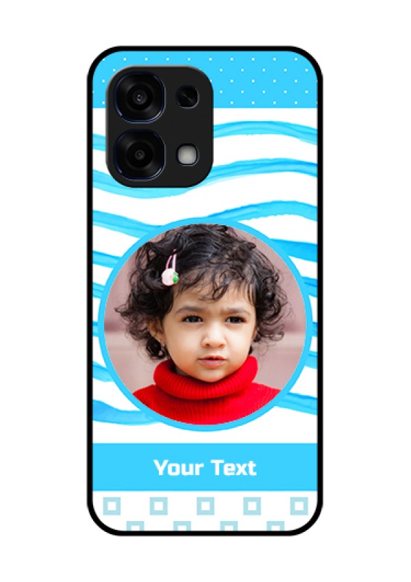 Oppo F31 5G Custom Glass Phone Case - Simple Blue Case Design