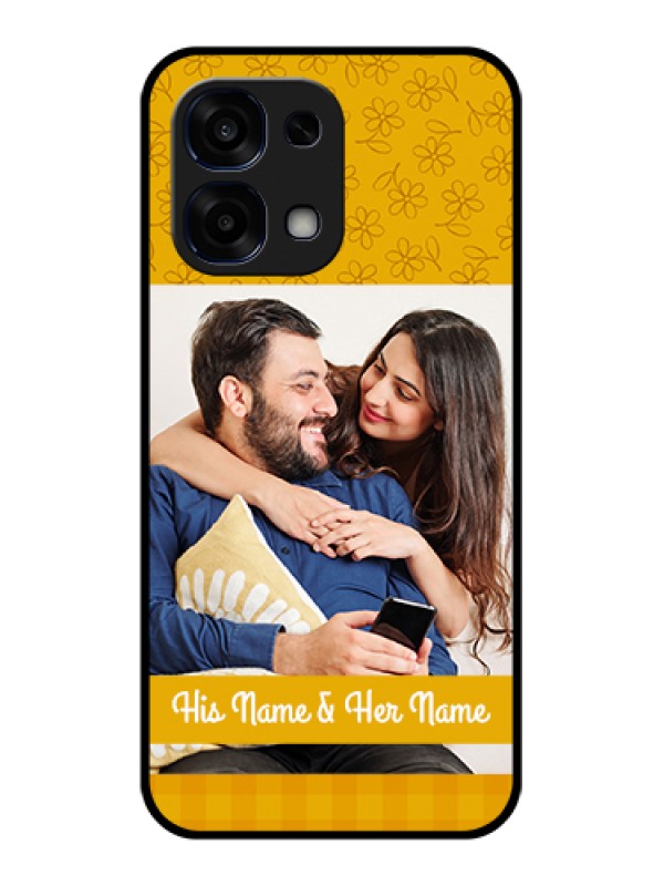 Custom Oppo F31 5G Custom Glass Phone Case - Yellow Floral Design