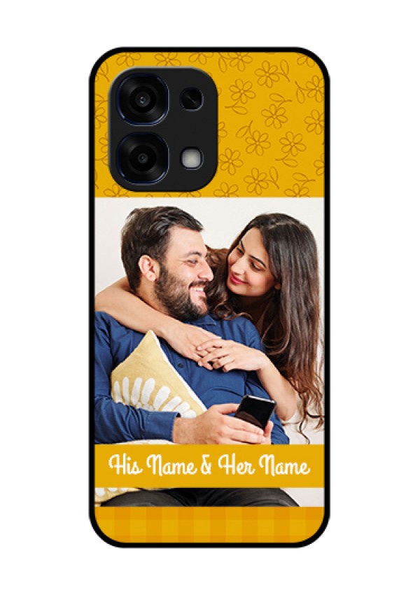 Oppo F31 5G Custom Glass Phone Case - Yellow Floral Design