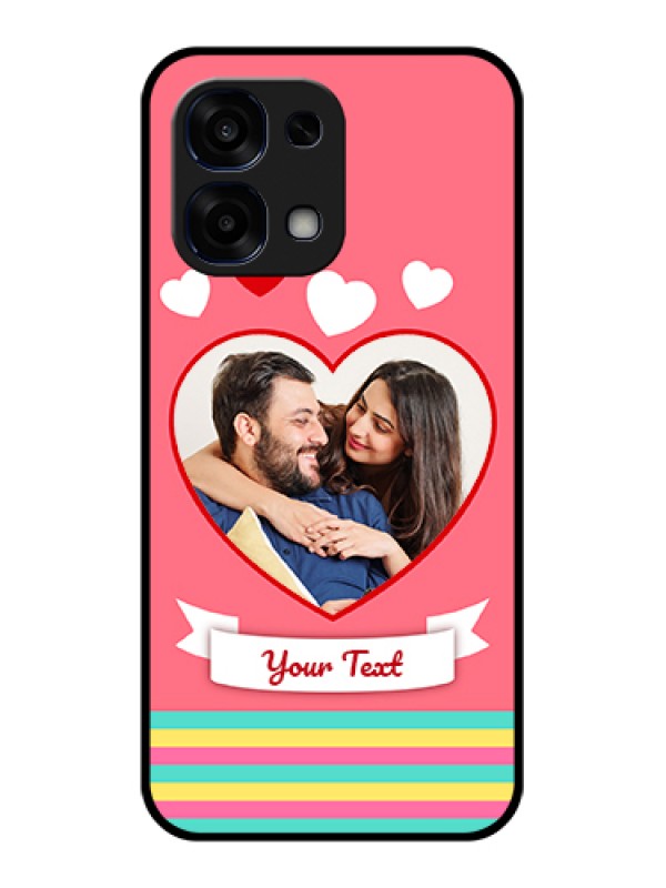 Custom Oppo F31 5G Custom Glass Phone Case - Love Shapes Doodle Design
