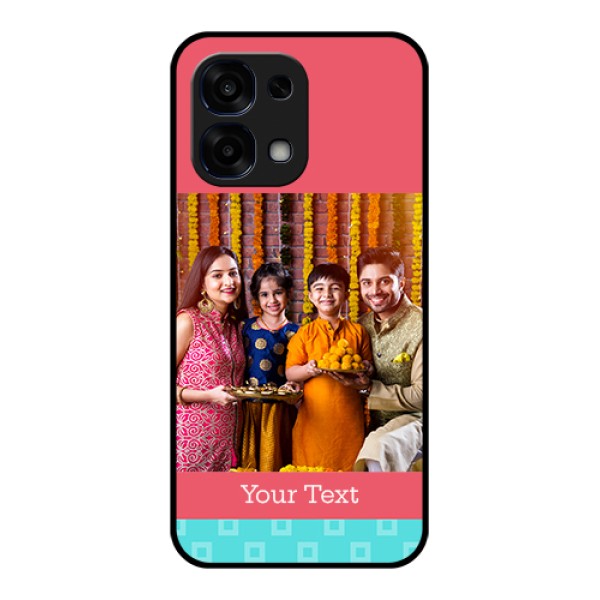 Oppo F31 5G Custom Glass Phone Case - Peach & Blue Color Design