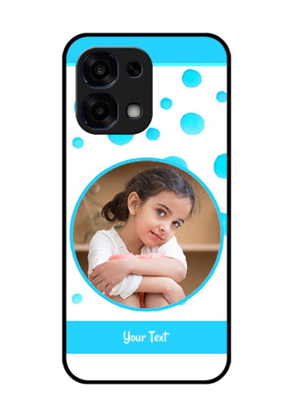 Oppo F31 5G Custom Glass Phone Case - Blue Bubbles Pattern Design