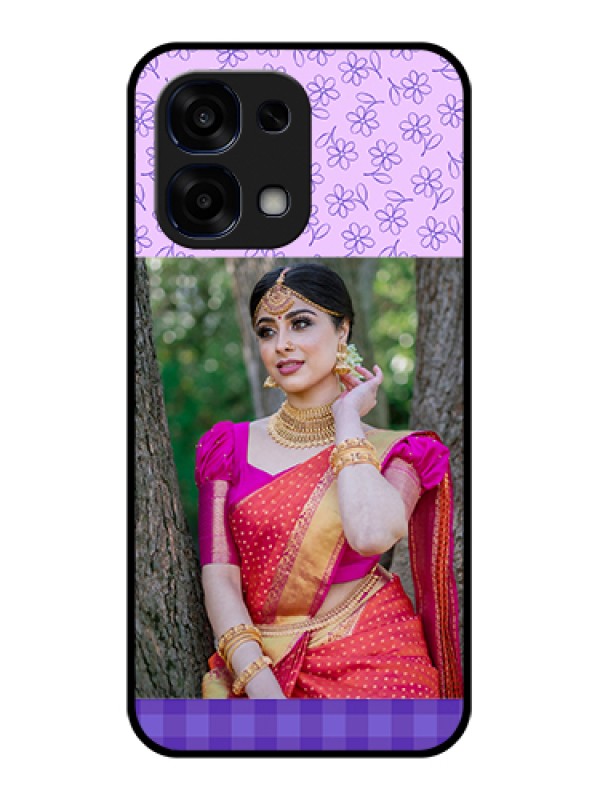 Custom Oppo F31 5G Custom Glass Phone Case - Purple Floral Design