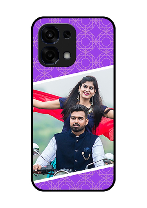 Oppo F31 5G Custom Glass Phone Case - Violet Color Pattern Design