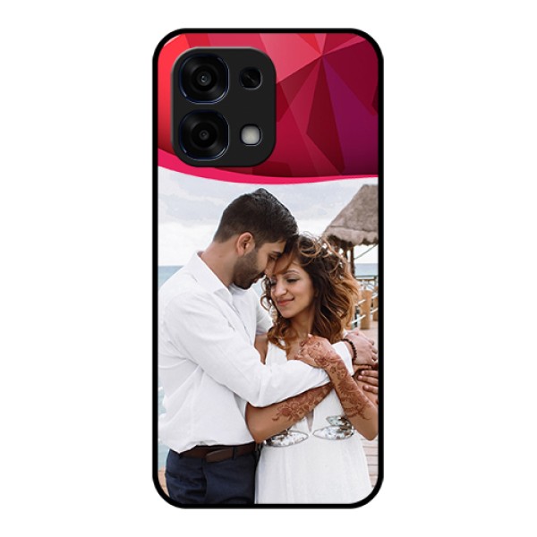Oppo F31 5G Custom Glass Phone Case - Red Abstract Design