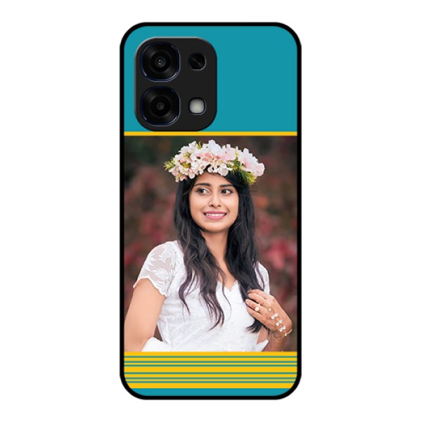 Oppo F31 5G Custom Glass Phone Case - Yellow & Blue Design