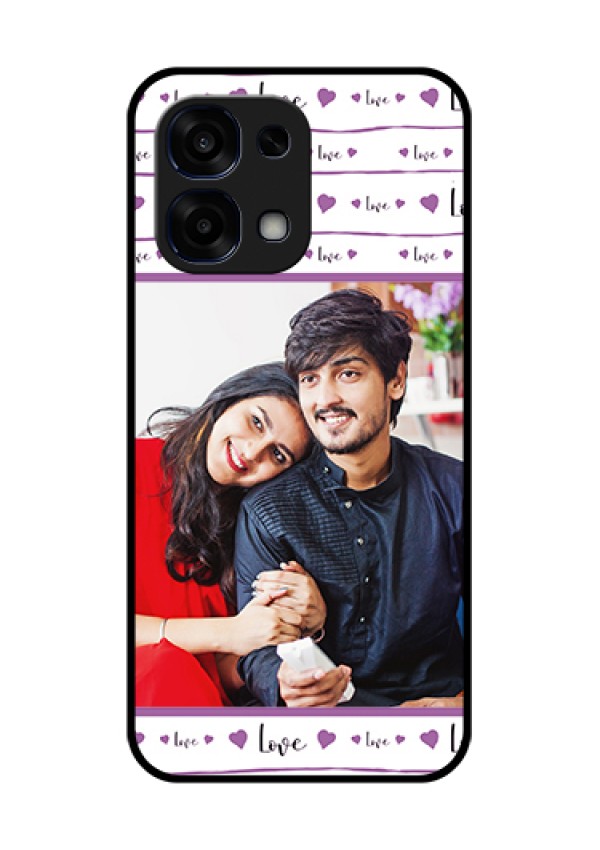 Oppo F31 5G Custom Glass Phone Case - Couples Heart Design