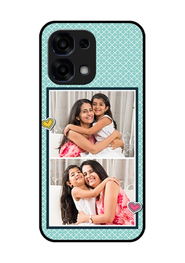 Oppo F31 5G Custom Glass Phone Case - 2 Image Holder With Pattern Design