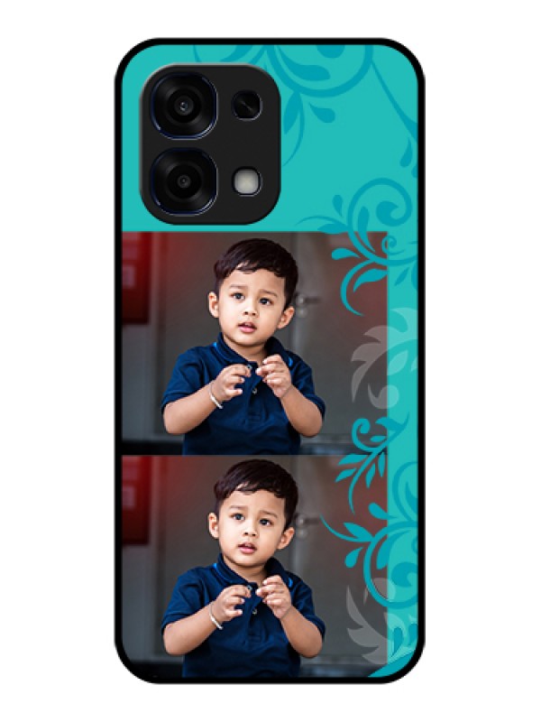 Custom Oppo F31 5G Custom Glass Phone Case - With Photo And Green Floral Design