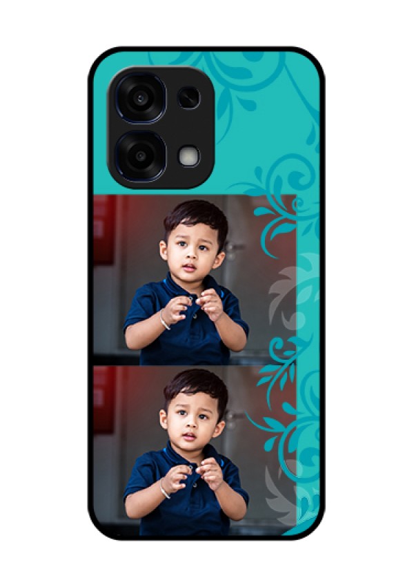 Oppo F31 5G Custom Glass Phone Case - With Photo And Green Floral Design