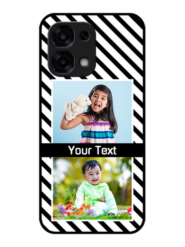 Custom Oppo F31 5G Custom Glass Phone Case - Black And White Stripes Design