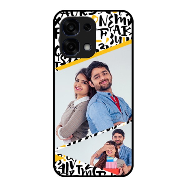 Oppo F31 5G Custom Glass Phone Case - Letters Pattern Design