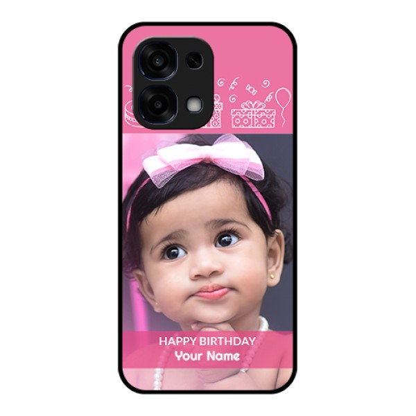 Oppo F31 5G Custom Glass Phone Case - With Birthday Line Art Design Oppo F31 5G Custom Glass Phone Case - With Birthday Line Art Design