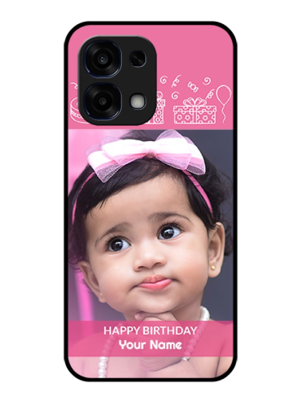 Custom Oppo F31 5G Custom Glass Phone Case - With Birthday Line Art Design