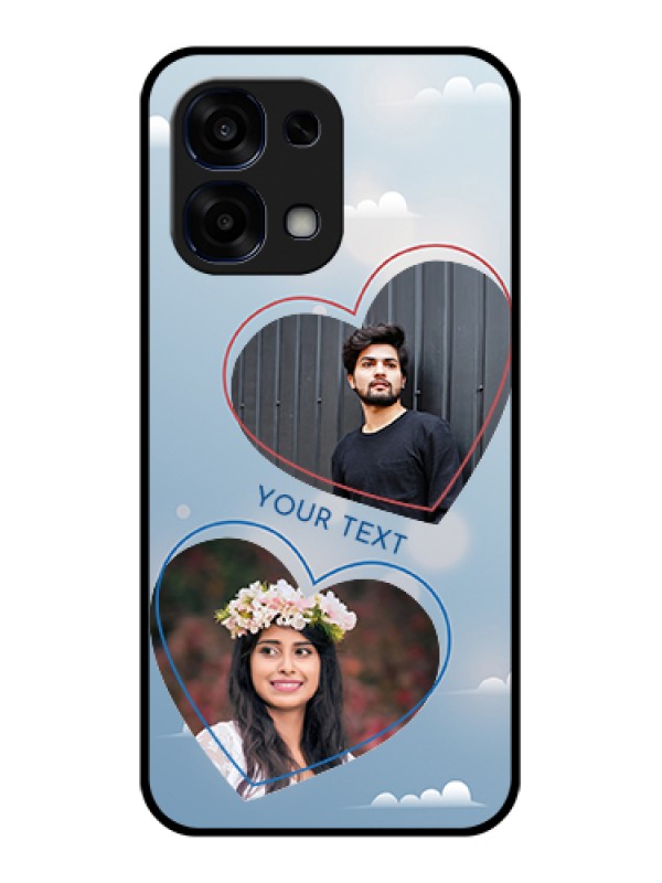 Custom Oppo F31 5G Custom Glass Phone Case - Blue Color Couple Design