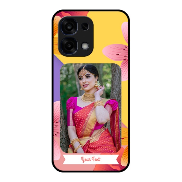 Oppo F31 5G Custom Glass Phone Case - 3 Image With Vintage Floral Design Oppo F31 5G Custom Glass Phone Case - 3 Image With Vintage Floral Design