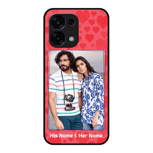 Oppo F31 5G Custom Glass Phone Case - With Red Heart Symbols Design Oppo F31 5G Custom Glass Phone Case - With Red Heart Symbols Design