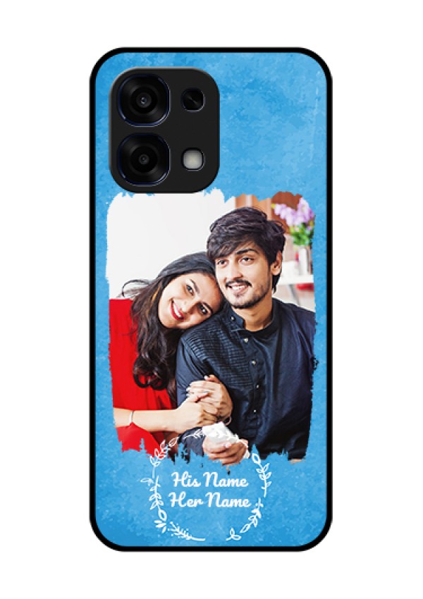 Oppo F31 5G Custom Glass Phone Case - Blue Color Vintage Design
