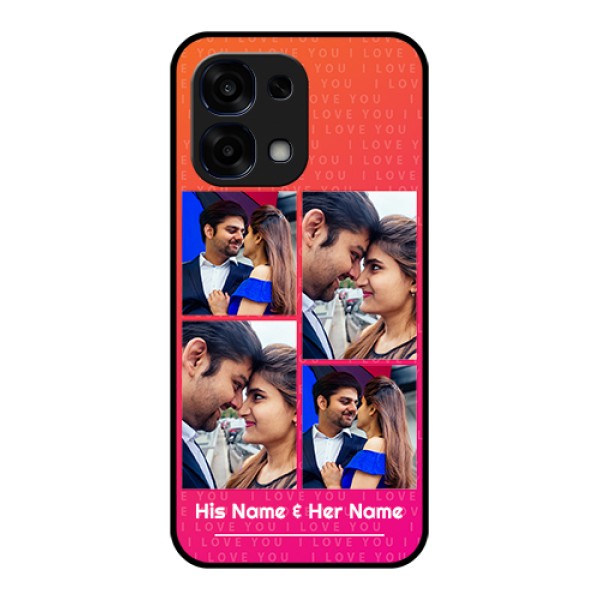 Oppo F31 5G Custom Glass Phone Case - I Love You Pink Design