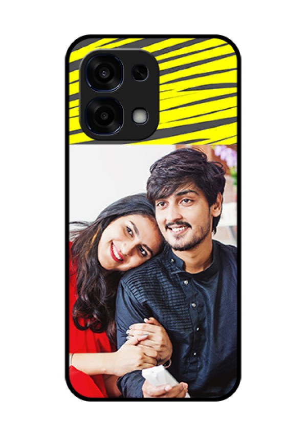 Oppo F31 5G Custom Glass Phone Case - Yellow Abstract Design