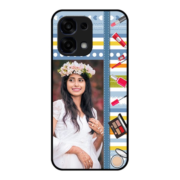 Oppo F31 5G Custom Glass Phone Case - Makeup Icons Design