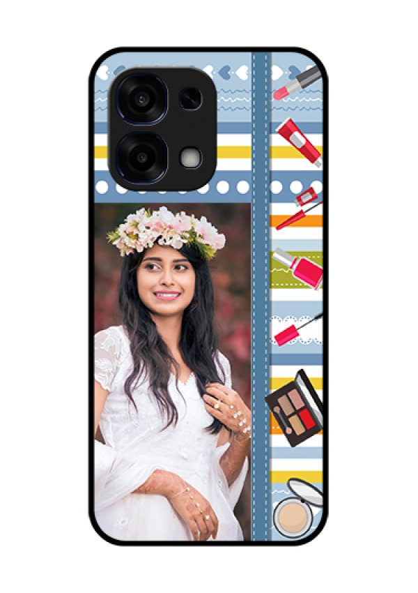 Oppo F31 5G Custom Glass Phone Case - Makeup Icons Design