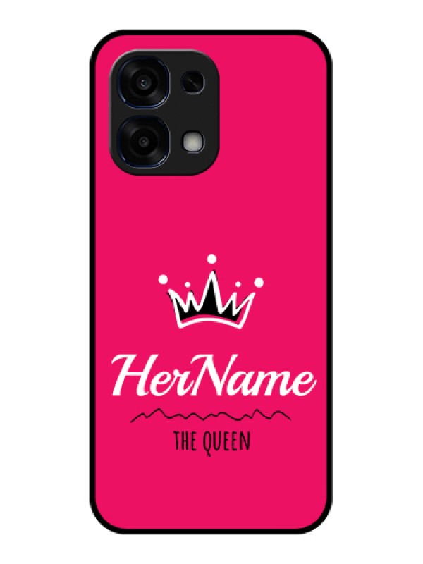 Custom Oppo F31 5G Custom Glass Phone Case - Queen With Name Design
